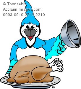 274x300 Cartoon Blue Jay With Thanksgiving Turkey