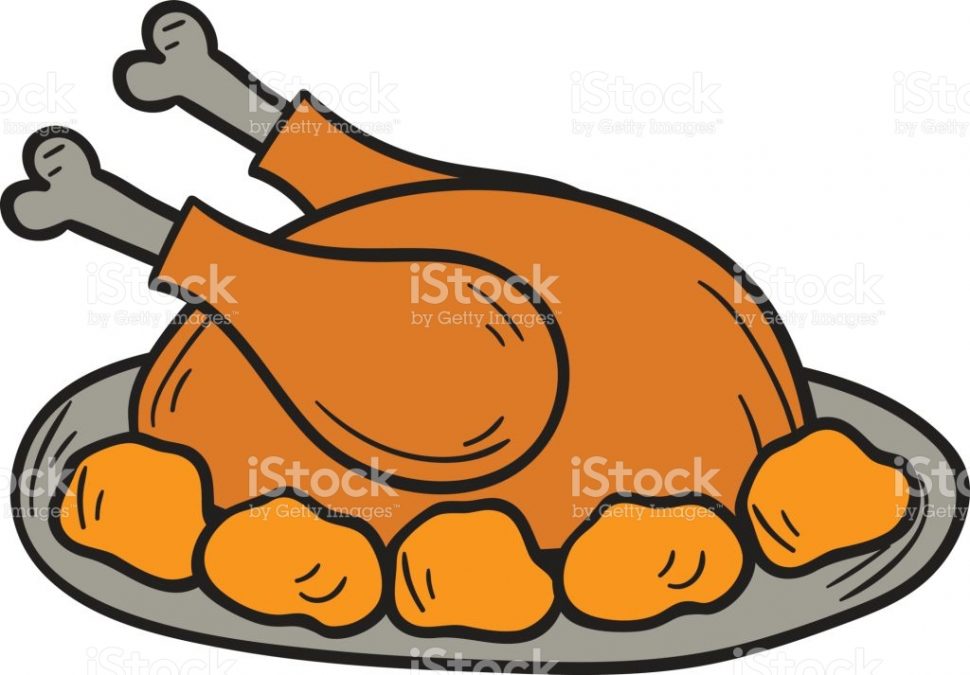 970x675 Coloring Pages Cartoon Cooked Turkey Cute Thanksgiving Day
