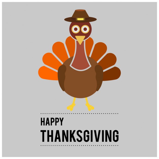626x626 Gray Background With A Turkey For Thanksgiving Day Vector Free