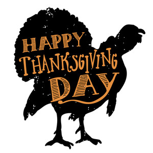 300x300 Happy Thanksgiving Day Turkey Banner Vector Royalty Free Stock