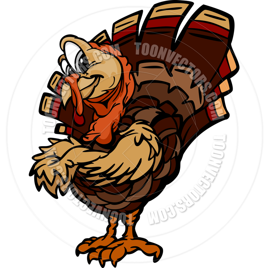 940x940 Happy Thanksgiving Holiday Turkey Cartoon Vector Illustration By