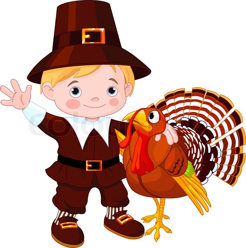 793x800 Pilgrim And Turkey Stock Vector Colourbox