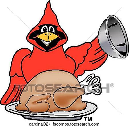 450x442 Stock Illustration Of Cardinal With Thanksgiving Turkey