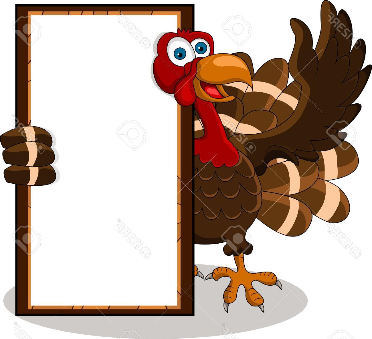1300x1187 Best 15 Happy Turkey Cartoon With Blank Board Stock Vector