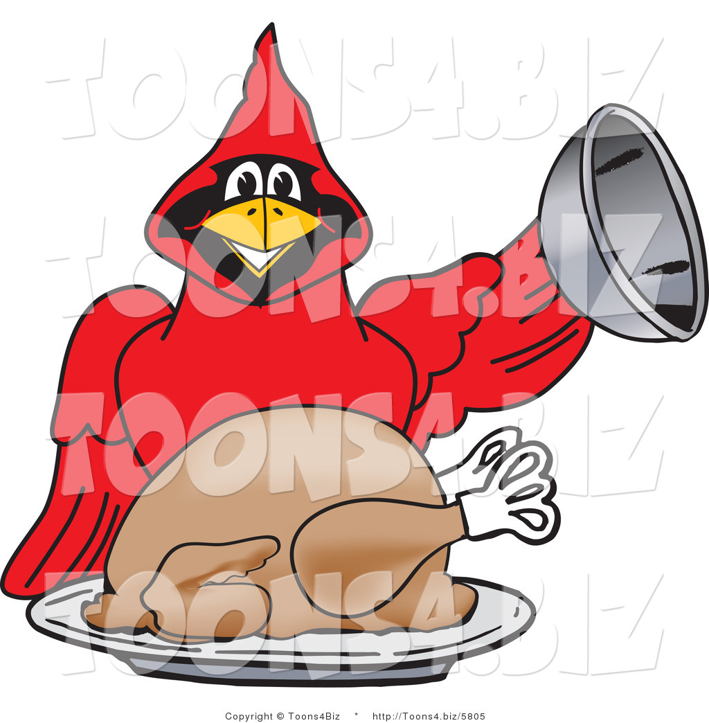 1024x1044 Vector Illustration Of Cartoon Cardinal Mascot Serving