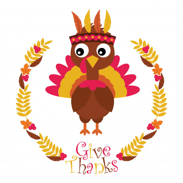 626x626 Vector Cartoon Illustration With Cute Turkey In Maple Leaves