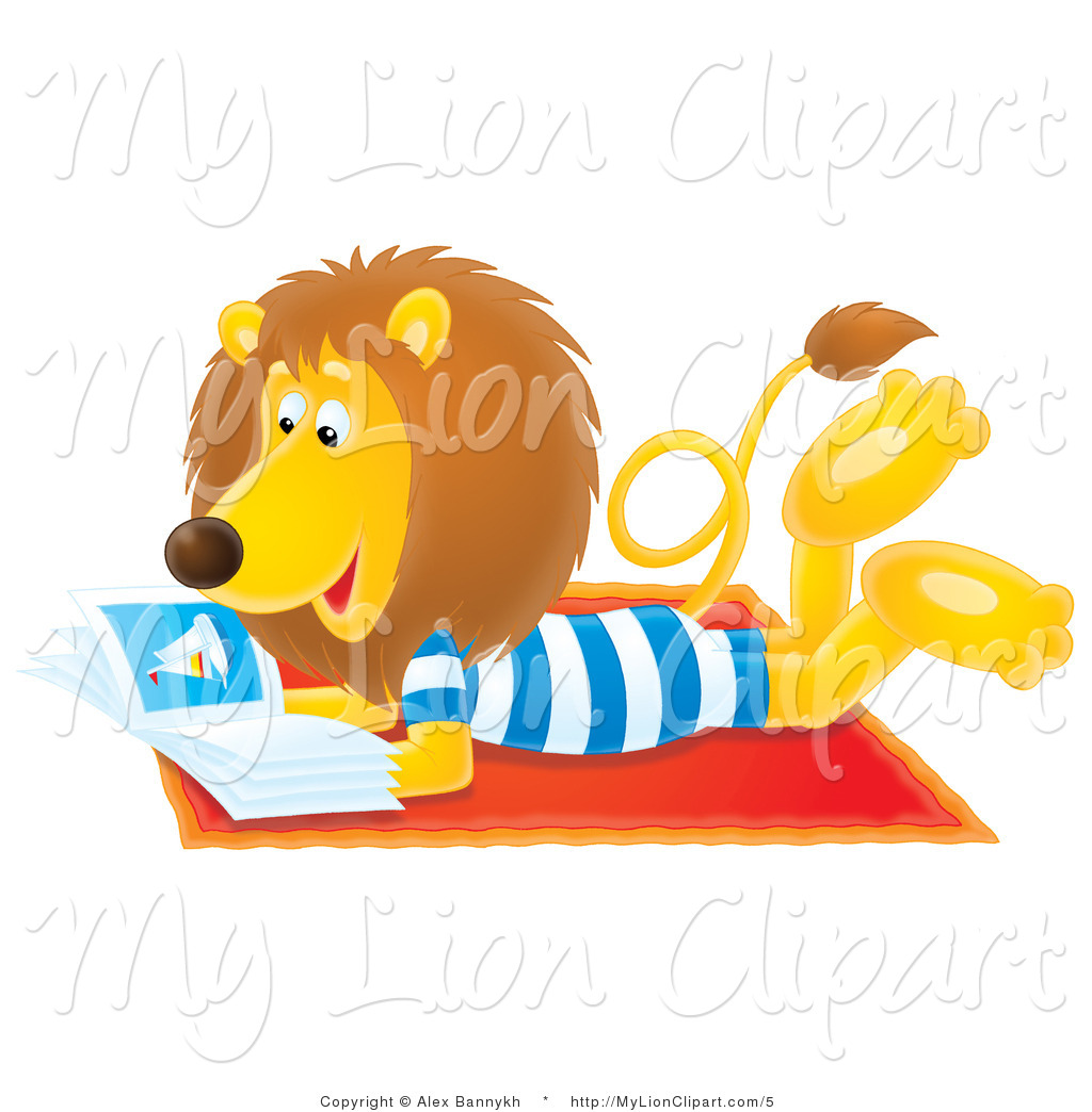 1024x1044 Lion Clipart Of An Airbrushed Lion Reading On The Beach By Alex