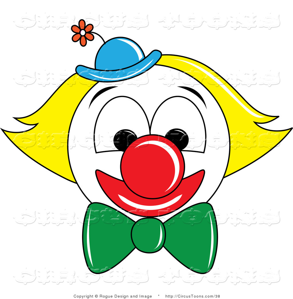 1024x1044 Circus Vector Clipart Of A Smiling Clown Face With Yellow Hair