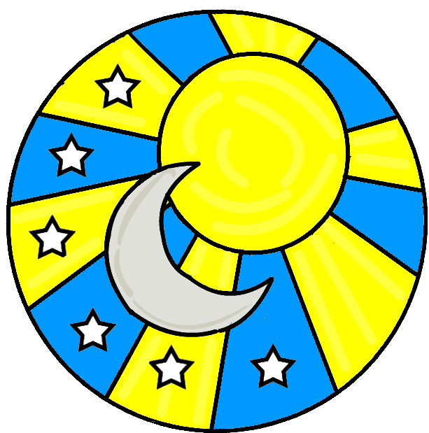 613x619 Yellow Sun And Moon Clipart