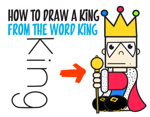 500x392 How To Draw Cartoon King From The Word Easy Step By Step Word