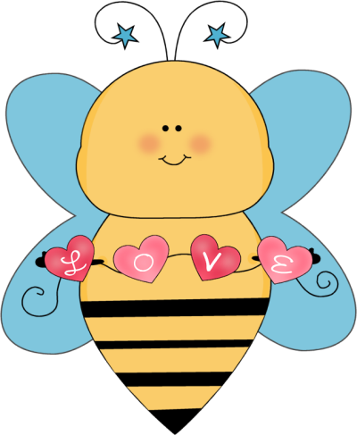 400x487 Blue Love Bee Clip Art