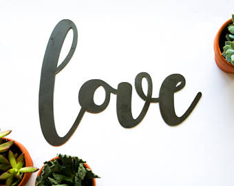 340x270 Metal Love Sign Etsy