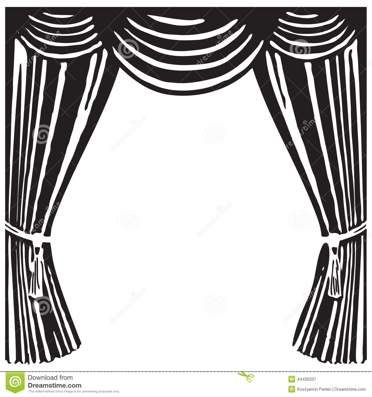 1300x1390 Curtain Clipart Black And White