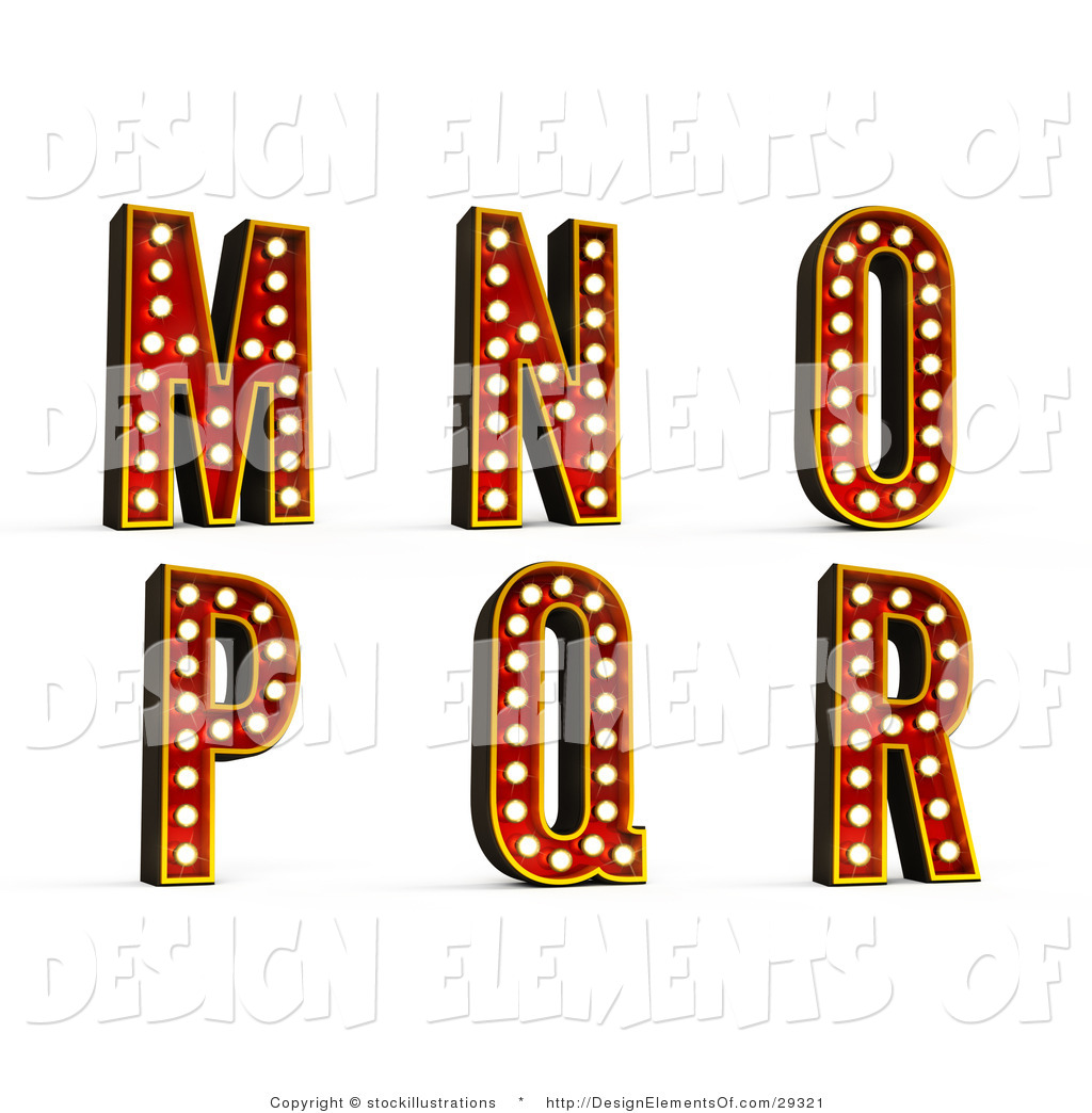 1024x1044 Illustration Of Theatre Light Alphabet M Through R By