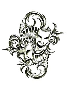 236x326 Drama Masks! Tattoo Design I Did For Someone Who Requested For One