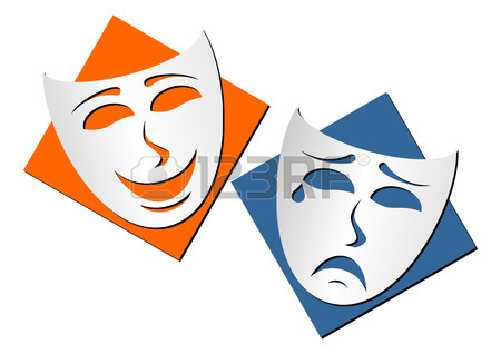 450x318 Masks Representing Theatre Comedy And Drama Over White Background