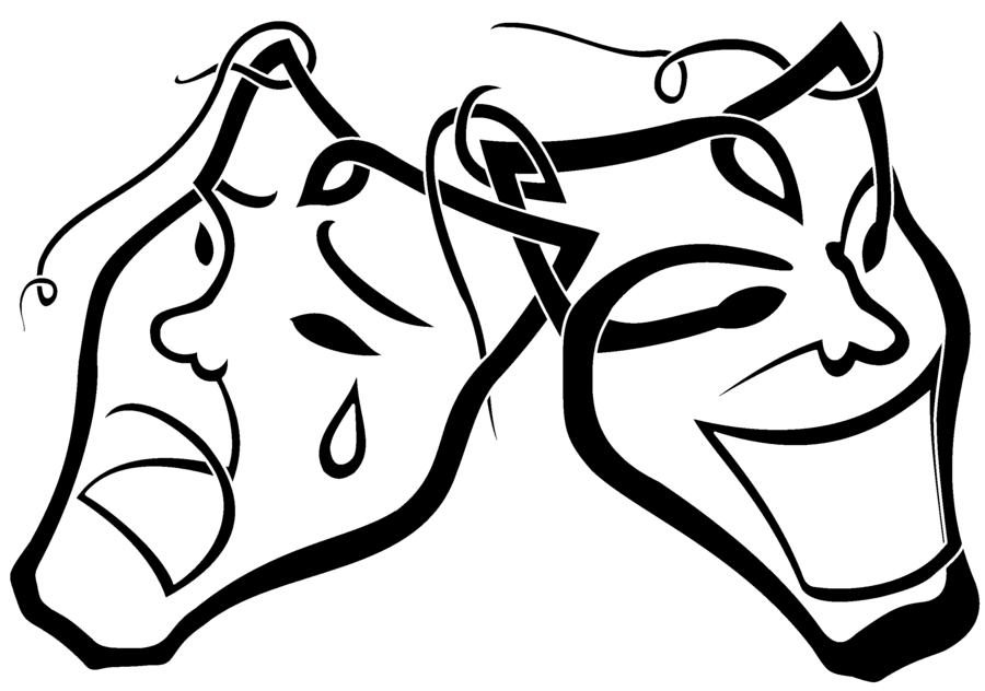 900x632 Masks Clipart Happy Sad