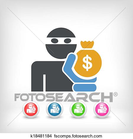 450x470 Clipart Of Thief Icon K18481184