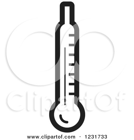 450x470 Clipart Of A Black And White Electronic Thermometer
