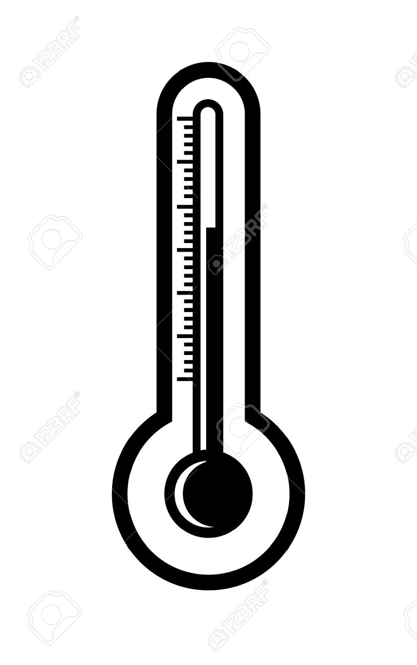 815x1300 Vector Black Thermometer Flat Icon On White Royalty Free Cliparts