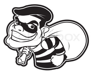 320x254 Cartoon Character Of Thief Isolated From White Background Stock