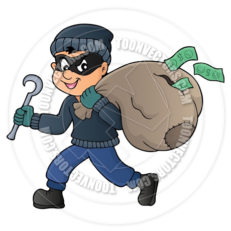 460x460 Cartoon Thief With Bag Of Money Theme By Clairev Toon Vectors