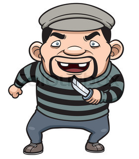 280x320 Cartoon Character Of Thief Isolated From White Background Stock