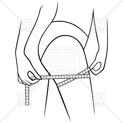 400x400 Girl Measuring Size Of Her Thigh With Tape Measure Royalty Free