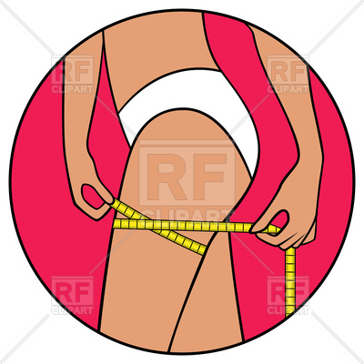 400x400 Slender Woman Tape The Size Of Her Thigh Royalty Free Vector Clip