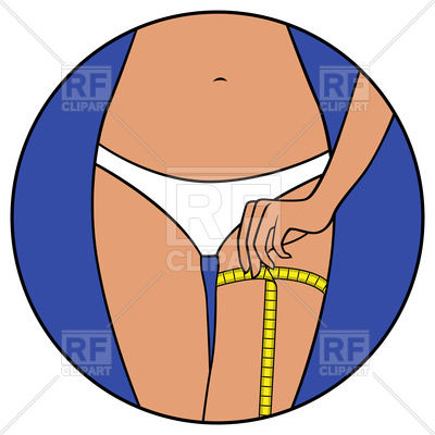 400x400 Slim Girl Tape Size Of Her Thigh Royalty Free Vector Clip Art