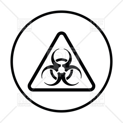 400x400 Thin Circle Design Icon Of Biohazard Royalty Free Vector Clip Art