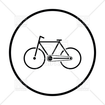 400x400 Thin Circle Design Of Bicycle Icon Royalty Free Vector Clip Art