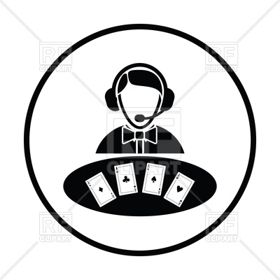 400x400 Thin Circle Design Of Casino Dealer Icon Royalty Free Vector Clip