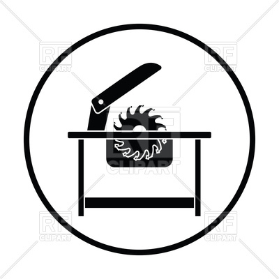 400x400 Thin Circle Design Of Circular Saw Icon Royalty Free Vector Clip