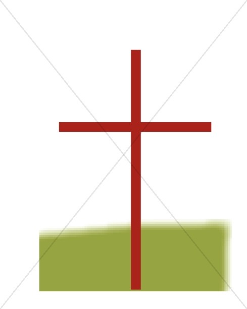 489x612 Red Thin Cross With Green Cross Clipart
