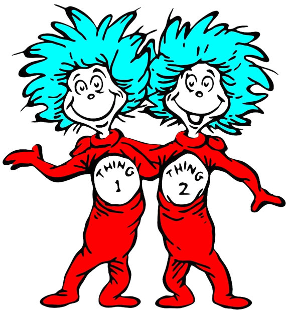 570x619 Dr. Seuss Thing 1 And Thing 2 Iron On Transfer By Cathleenadesigns