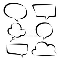 200x200 Six Style Hand Drawn Speech Bubbles And Think Bubble Stock Vectors