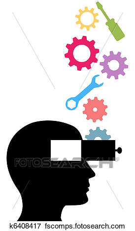 274x470 Clip Art Of Person Think Technology Tools Invention Idea Gears