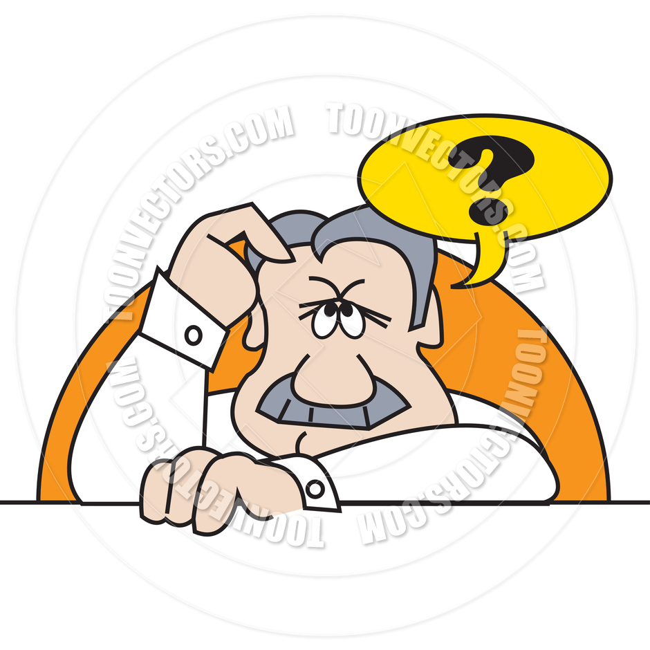 940x940 Cartoon Businessman Thinking Vector Illustration By Clip Art Guy