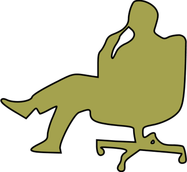 600x553 Man In Chair Thinking Clipart