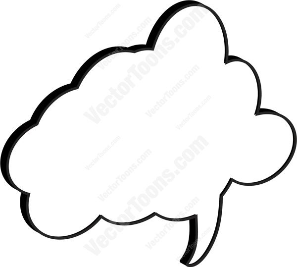 600x539 Cloud Like Speech Balloon Tail Right Speech Balloon