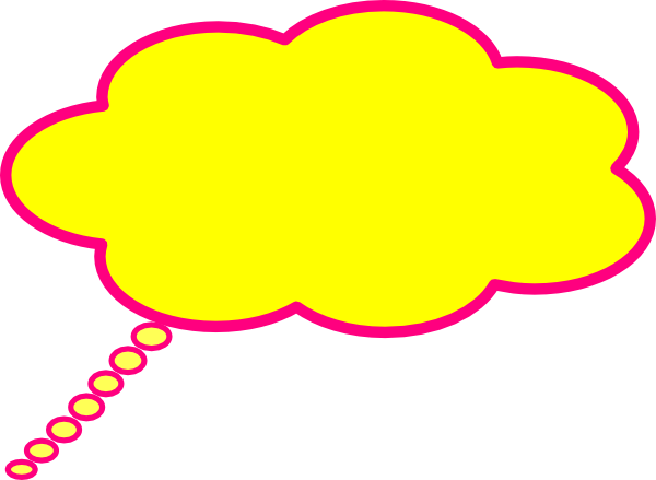 600x439 Yellow Thinking Cloud With Red Clip Art