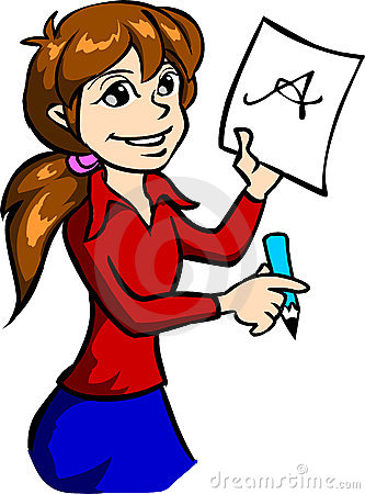 333x450 Girl Writing Clipart