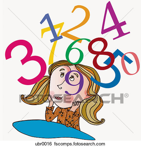 450x470 Stock Illustration Of Girl Thinking Of Numbers Ubr0016