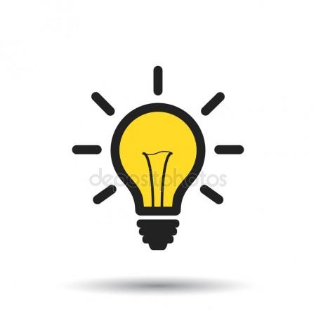 450x450 Light Bulb Line Icon Vector, Isolated On White Background. Idea