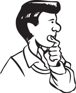 247x300 Illustration Of A Thinking Man. Royalty Free Stock Image