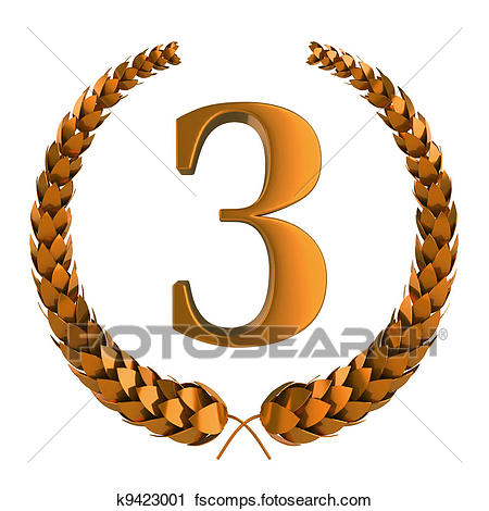 450x470 Clipart Of Third Prize Copper 3d Laurel K9423001