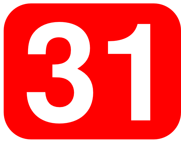 600x499 Number Thirty One Clip Art