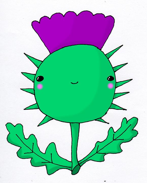 580x720 Kawaii Cute Wee Scottish Thistle