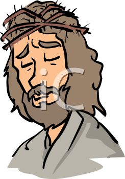 245x350 Cartoon Of Jesus With The Crown Of Thorns On His Head
